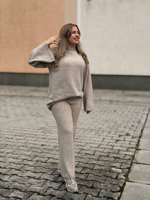 Knitted Set "AUTUMN E5389" - LIGHT BEIGE